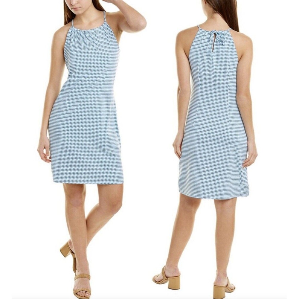 J. McLaughlin Size L Maria Catalina Cloth Halter Dress Aberdeen Geo Print